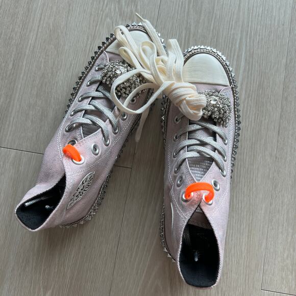 Nan-ku x Free People Cruise Studded Hi-Top Sneakers 37 US 7 Mellow Mauve NEW - Picture 12 of 12